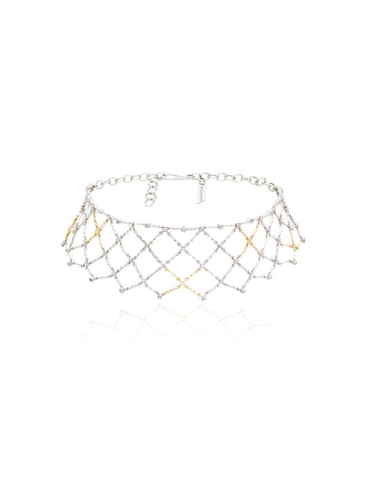 Gaelle Khouri White Diamond Choker - Metallic