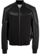 Les Hommes Panelled Bomber Jacket, Men's, Size: 50, Black, Cotton/polyamide/viscose