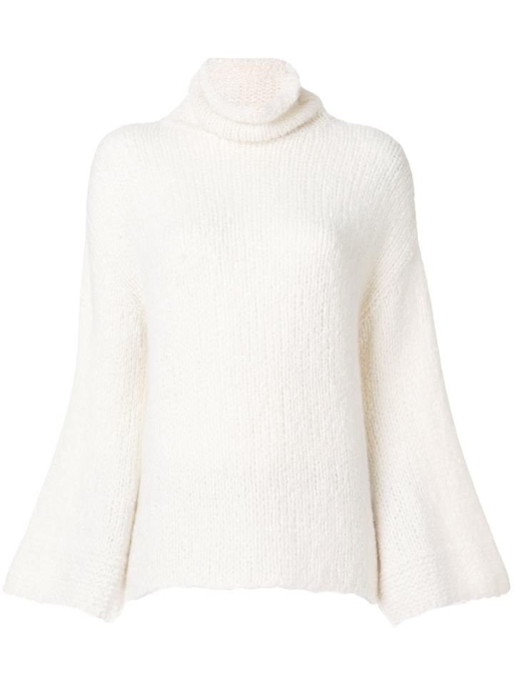 Lamberto Losani Turtle Neck Jumper - White