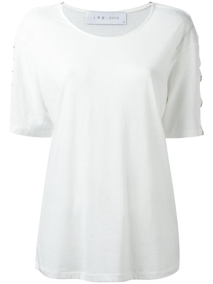 Iro Pierced Trim T-shirt, Women's, Size: Medium, White, Cotton/polyester/rayon