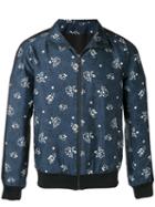 Paul & Joe Printed Sports Jacket, Men's, Size: Small, Blue, Polyester/acetate/viscose