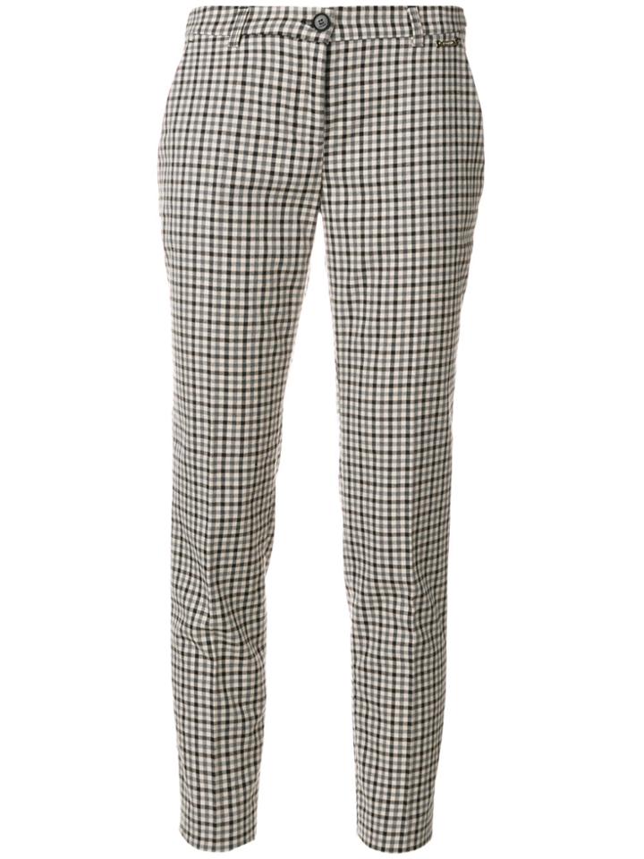 Twin-set Plaid Printed Cropped Trousers - Grey