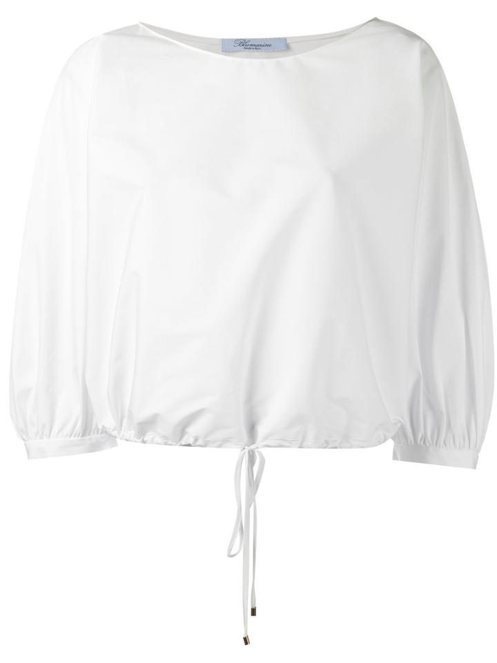 Blumarine - Poplin Top - Women - Cotton/polyamide/spandex/elastane - 40, White, Cotton/polyamide/spandex/elastane