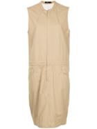 Bassike Utility Shift Dress - Brown