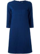A.p.c. Three-quarter Sleeve Shift Dress, Women's, Size: 36, Blue, Cotton/linen/flax