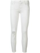 Mother Distressed Skinny Jeans, Women's, Size: 28, Nude/neutrals, Cotton/polyester/spandex/elastane