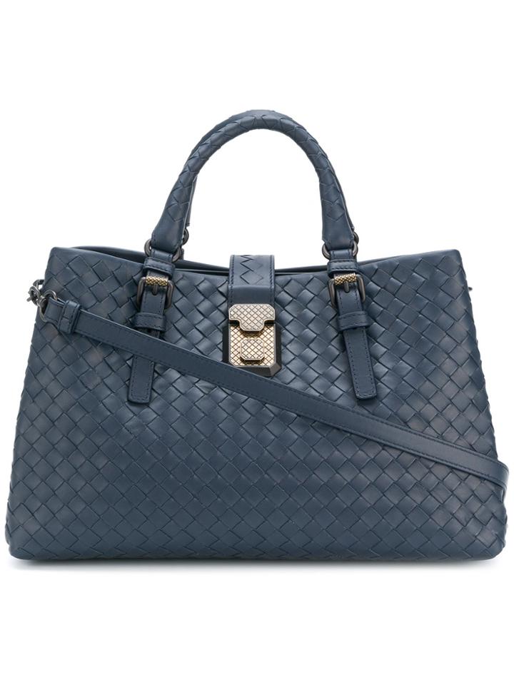 Bottega Veneta Intrecciato Roma Tote - Blue