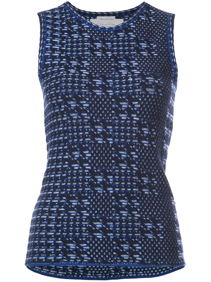 Oscar De La Renta Knitted Tank Top - Blue