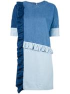 Sjyp Patchwork Denim Dress - Blue