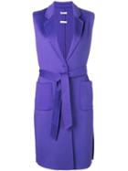 P.a.r.o.s.h. Belted Sleeveless Coat - Purple