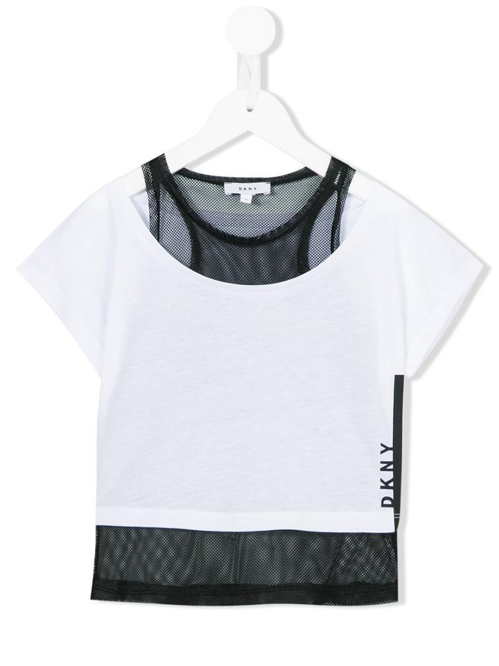 Dkny Kids - Layered T-shirt - Kids - Cotton/polyester/modal - 10 Yrs, White