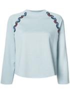 Sonia Rykiel Sequined Detail Sweatshirt, Women's, Size: Small, Blue, Cotton