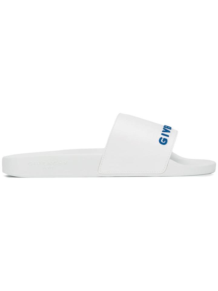 Givenchy Embroidered Logo Slides - White