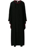 Giacobino Lace Insert And Contrast Piped Kaftan Dress - Black