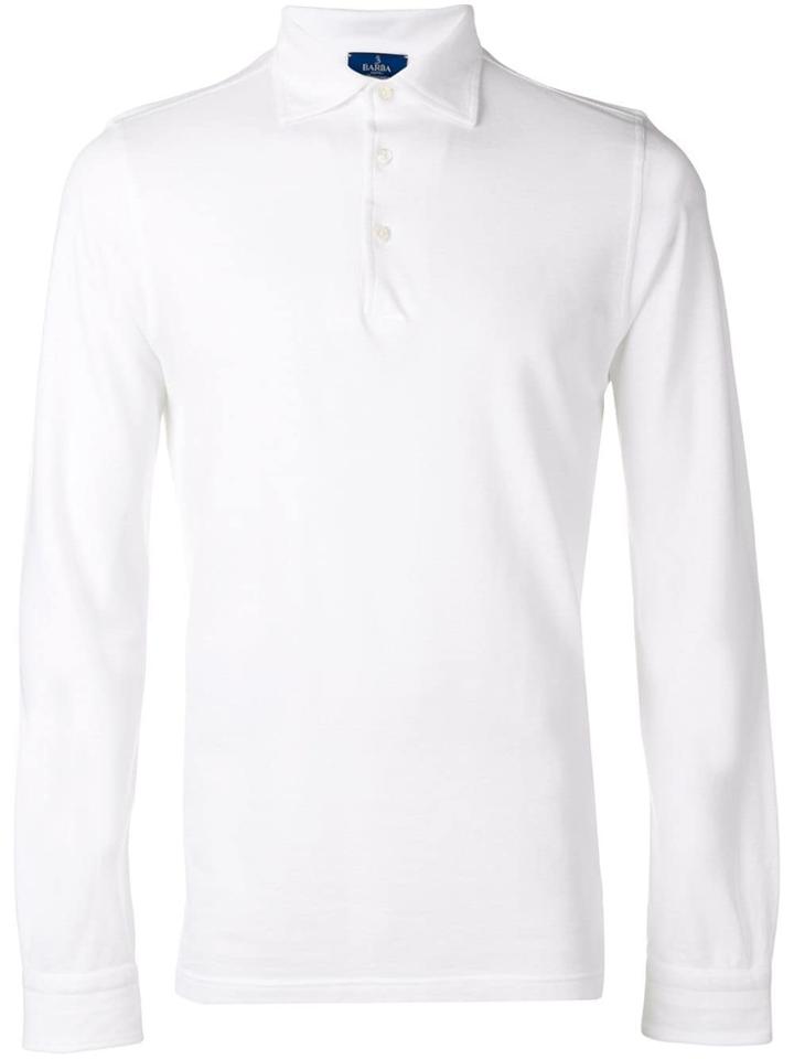 Barba Long Sleeve Polo Shirt - White