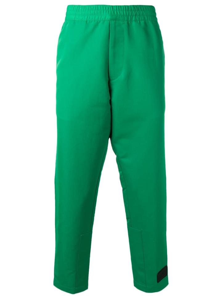 Prada Cropped Track Style Trousers - Green
