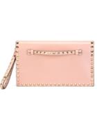 Valentino Rockstud Clutch, Women's, Pink/purple, Leather