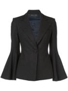 Oscar De La Renta Flared Cuff Blazer - Grey