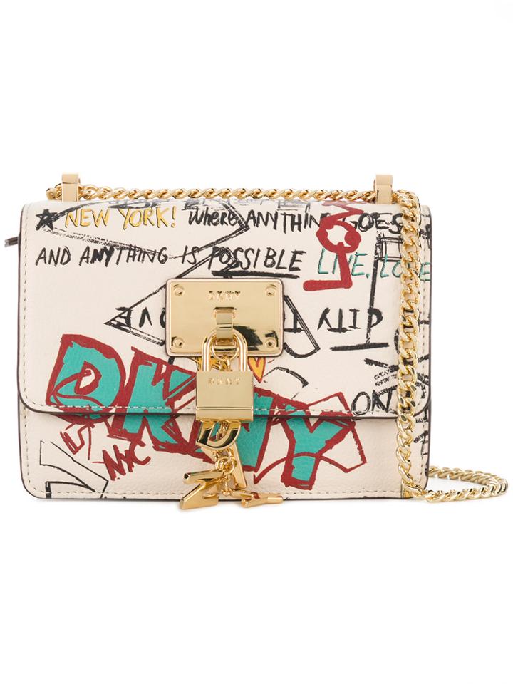 Dkny Graffiti Logo Cross-body Bag - Nude & Neutrals