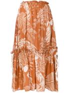 See By Chloé Flared Patterned Skirt - Brown