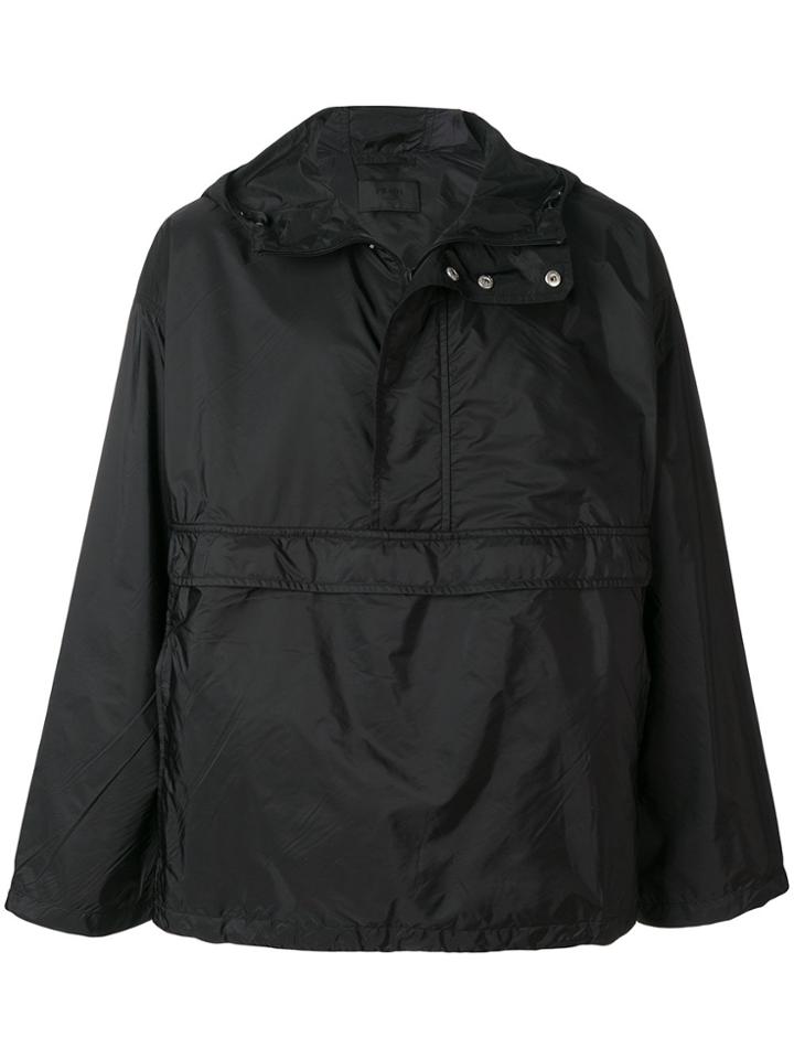 Prada Hooded Pullover Water-resistant Jacket - Black