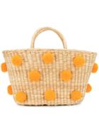 Nannacay Woven Pom Pom Bag - Neutrals