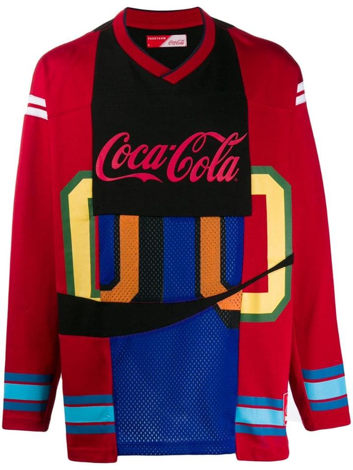 Facetasm Slogan Colour-block Sweater - Black