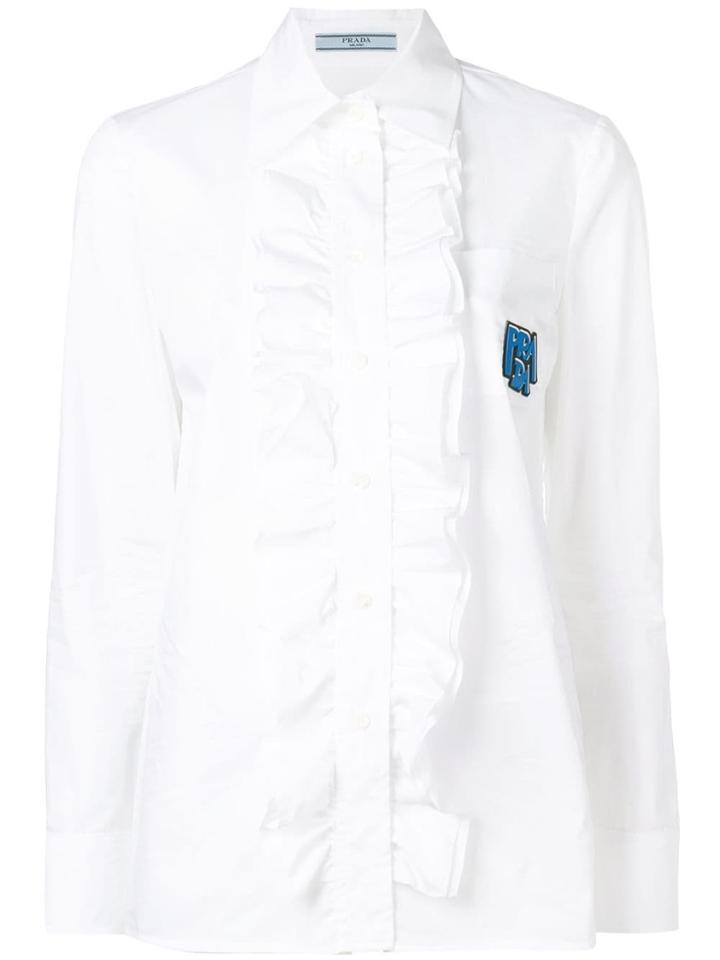 Prada Ruched Detail Shirt - White