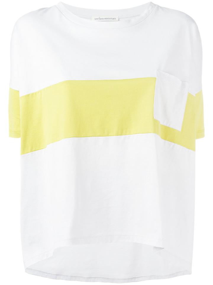 Stefano Mortari Colour Block T-shirt, Women's, Size: 42, Grey, Cotton