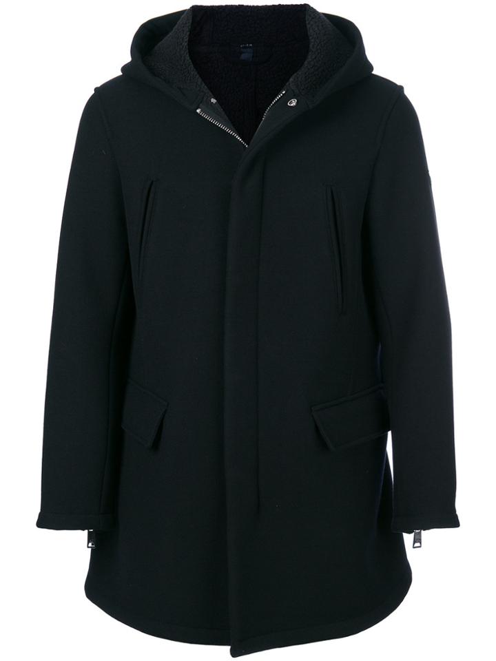 Armani Jeans Flap Pocket Hooded Coat - Blue