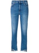 7 For All Mankind Cropped Denim Jeans - Blue