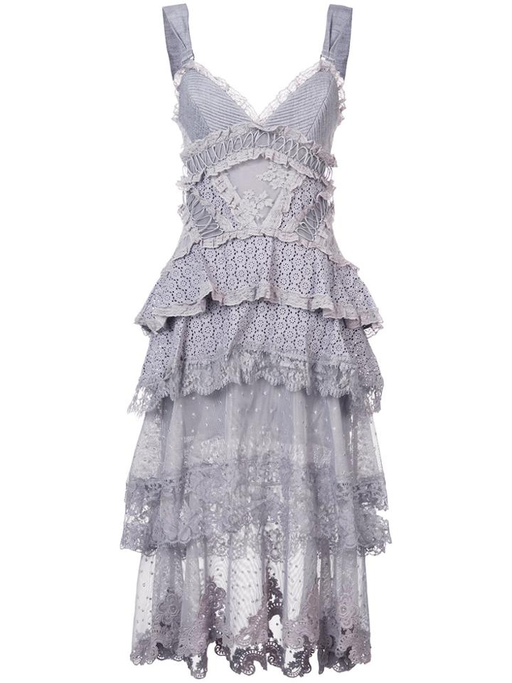 Zimmermann Ruffled Dress - Pink & Purple