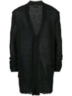 Lost & Found Ria Dunn - Ribbed Detail Cardigan - Men - Mohair/linen/flax/nylon/wool - M, Black, Mohair/linen/flax/nylon/wool