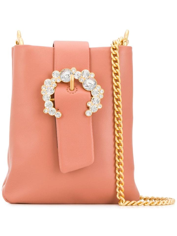 Tory Burch Embellished Buckle Mini Bag - Pink
