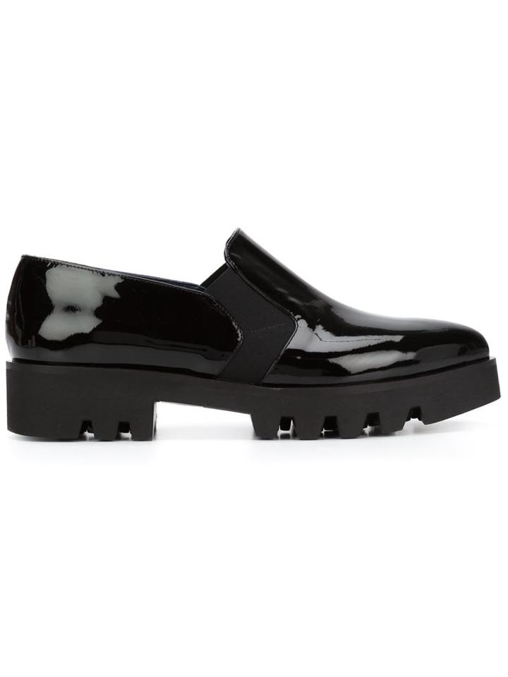 Pollini Pointed Toe Loafers With Elasticated Side Details