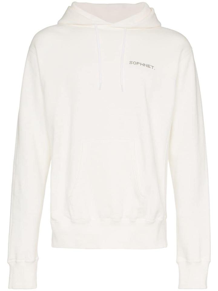 Sophnet. Logo Print Hooded Jumper - White
