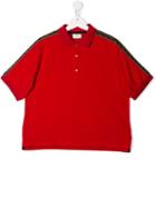 Fendi Kids Teen Logo Trim Polo Shirt - Red