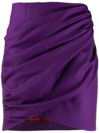 Sara Battaglia Draped Mini Skirt - Purple