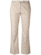 Incotex 3d Print Cropped Trousers, Women's, Size: 40, Nude/neutrals, Cotton/spandex/elastane