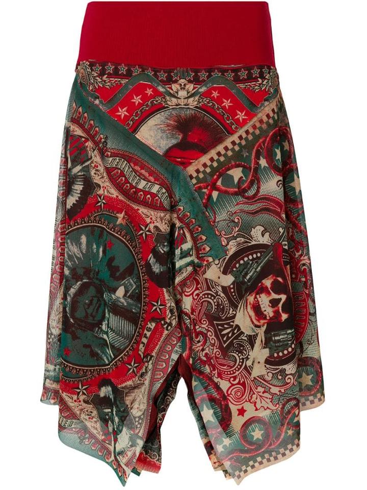 Jean Paul Gaultier Pre-owned Sheer Printed Skirt - Red