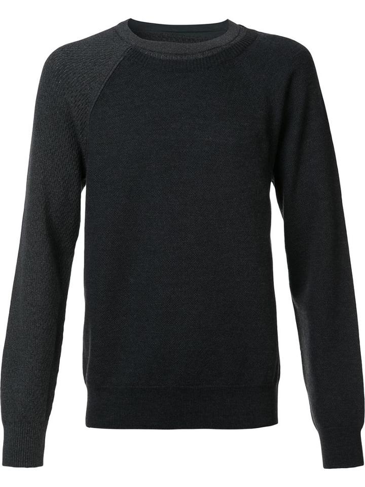 Maison Margiela Layered Neck Jumper, Men's, Size: Medium, Grey, Cotton/wool