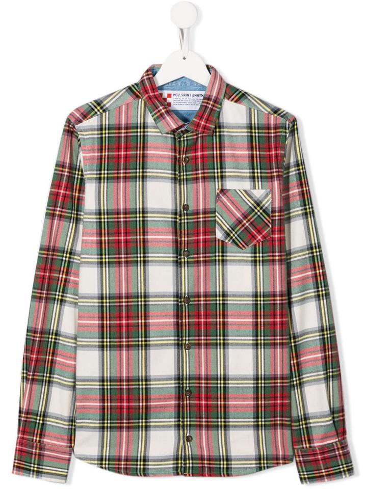 Mc2 Saint Barth Kids Teen Tartan Print Shirt - Green
