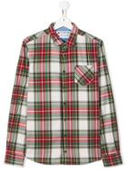 Mc2 Saint Barth Kids Teen Tartan Print Shirt - Green
