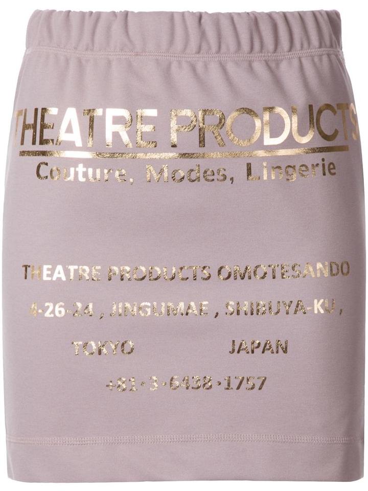 Theatre Products Metallic Lettering Fitted Skirt, Women's, Brown, Polyester/rayon