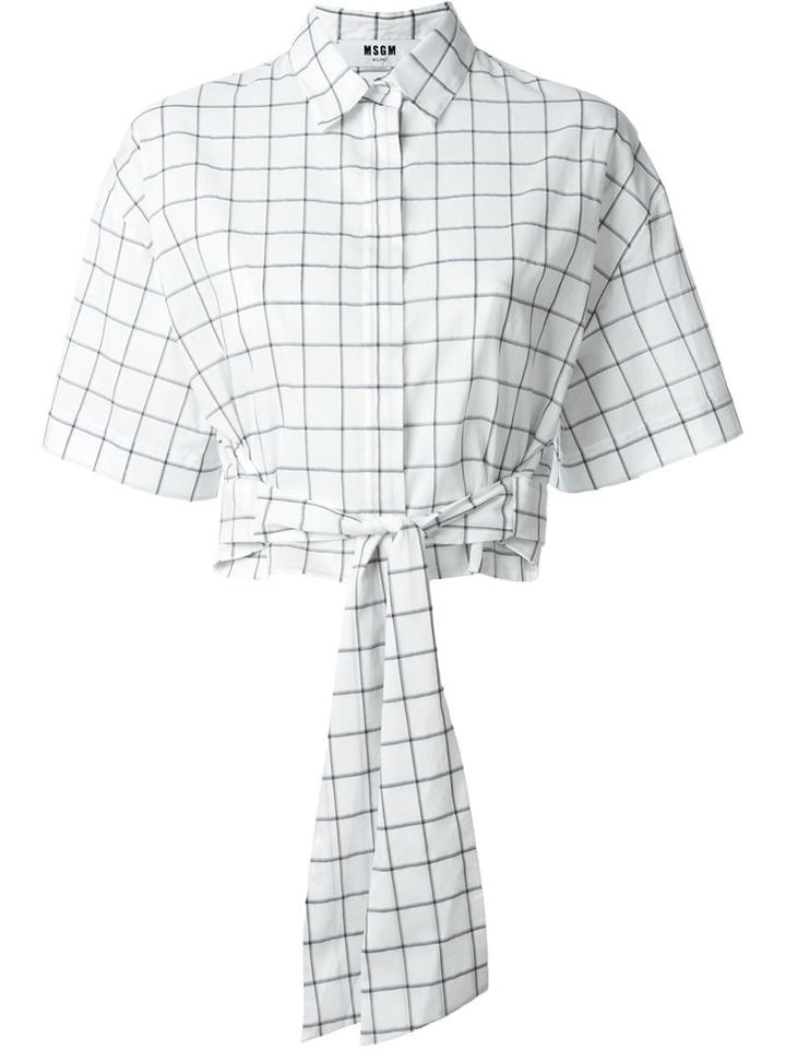 Msgm Cropped Checked Shirt