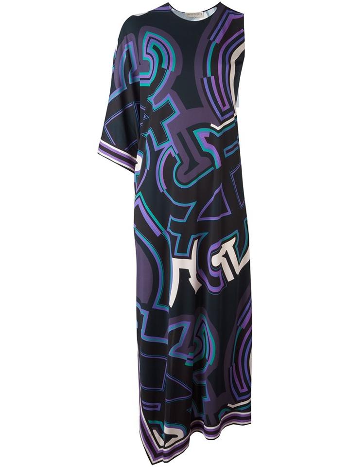 Emilio Pucci Monogram Print Dress, Women's, Size: 40, Viscose/silk