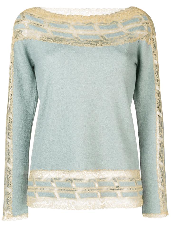 Ermanno Scervino Lace Panel Sweater - Blue