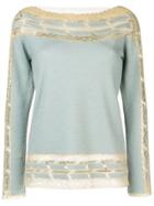 Ermanno Scervino Lace Panel Sweater - Blue