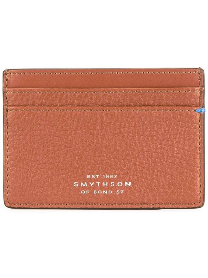 Smythson Logo Stamp Cardholder - Brown