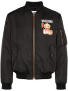 Moschino Teddy Bear Logo Bomber Jacket - Black
